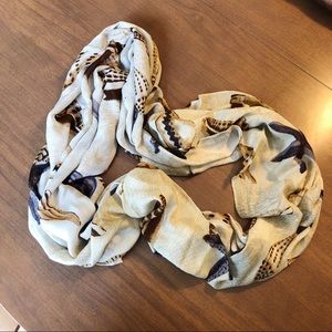 Soft seashell print infinity scarf, neutral colors